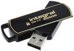 USB stick 3.0 Integral Secure 360 USB-A 256GB zwart