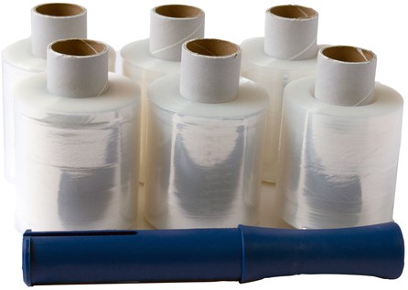 Wikkelfolie IEZZY 100mmx250m 20mu met afroller transparant pak à 6 rol