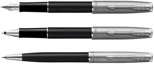 Vulpen Parker Sonnet Essential sandblasted CT matte black lacquer fijn-3