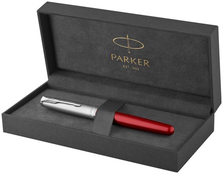 Rollerpen Parker Sonnet Sand Blasted Metal & Red Lacquer F-2