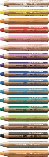 Kleurpotloden STABILO 880 woody 3 in 1 slijper-penseel assorti 18st-2