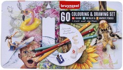 Tekenset Bruynzeel Creatives creatieve kunstenaars blik à 60 delen