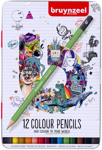 Kleurpotlood Bruynzeel blik à 12 kleuren