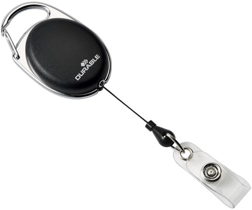 DURABLE Ausweishalter mit Jojo, oval, schwarz