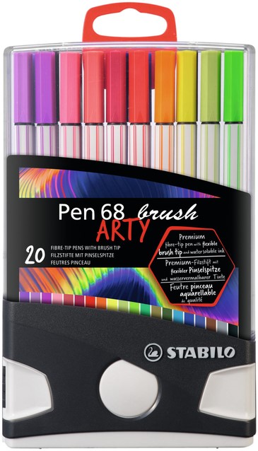 Voorwaarden Laag merknaam Brushstift STABILO Pen 568 Arty Colorparade à 20 kleuren Meerkantoor