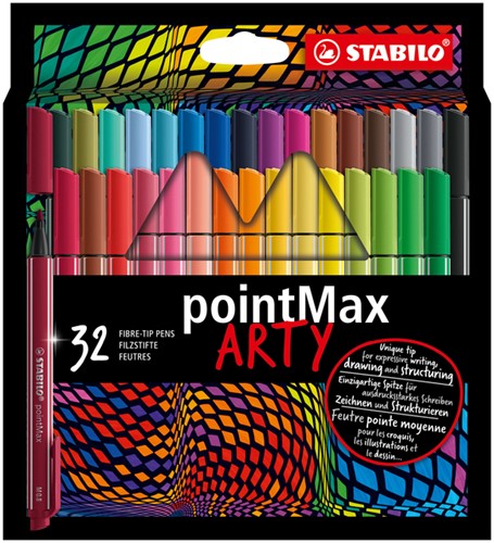Viltstift STABILO pointMax 488/32 Arty medium assorti etui à 32 stuks