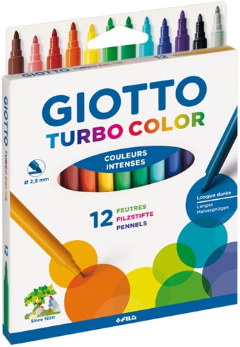 Viltstift Giotto Turbo Color assorti 12 stuks