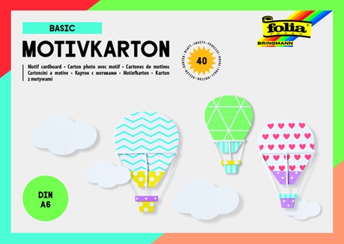 Fotokarton Folia A6 40vel met basisdesigns assorti