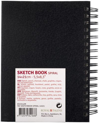 Schetsboek Talens Art Creation 80 vel 110gr 140x210mm spiraal zwart-2