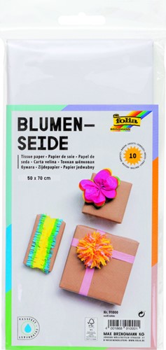 Zijdevloeipapier Folia 50x70cm 20g nr00 wit set à 5vel