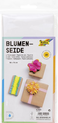 Zijdevloeipapier Folia 50x70cm 20g nr00 wit set à 5vel