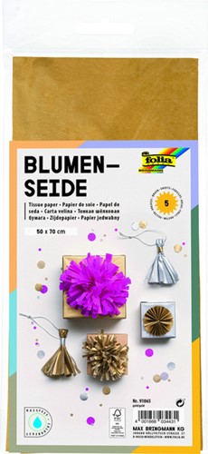 Zijdevloeipapier Folia 50x70cm 20g nr65 goud setà 5vel