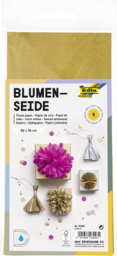 Zijdevloeipapier Folia 50x70cm 20g nr65 goud setà 5vel