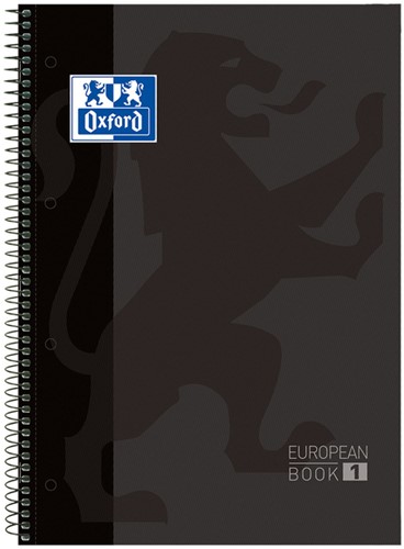 Notitieboek Oxford Classic Europeanbook A4+ 4-gaats ruit 160pag zwart