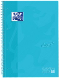 Notitieboek Oxford Touch Europeanbook A4+ 4-gaats lijn 160 pagina's pastel blauw