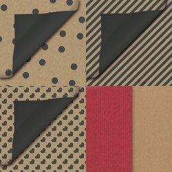 Cadeauzak Special Wrap 12x19cm kraft zwart en wit assorti à 1000 stuks