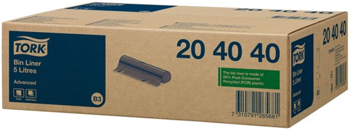 Afvalzak Tork B3 Advanced 33x40cm 5 liter zwart 204040-2