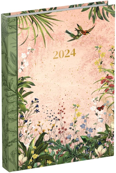 Agenda 2024 Lannoo pocket Botanic 7dagen/2pagina's 90x130 roze Meerkantoor
