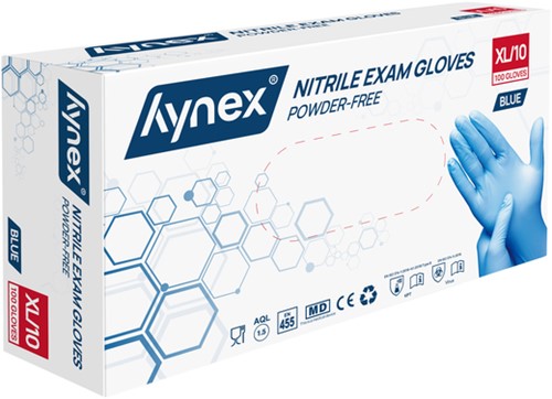 Handschoen Hynex nitril XL blauw 3.5g pak à 100 stuks