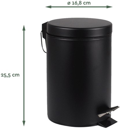 Pedaalemmer BRASQ 3 liter zwart-2