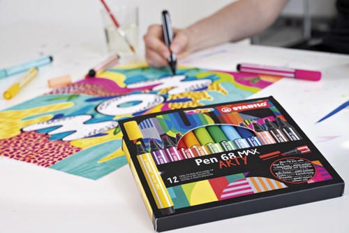 Viltstift STABILO Pen 68 Max Arty assorti etui à 24 stuks-3