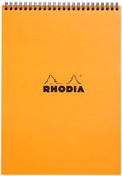 Spiraalblok Rhodia A4 lijn 160 pagina's 80gr oranje