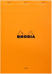Schrijfblok Rhodia A4 lijn 80 vel 80gr oranje