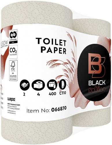 Toiletpapier BlackSatino CT10 GreenGrow 2-laags 4x400 vel naturel 066870