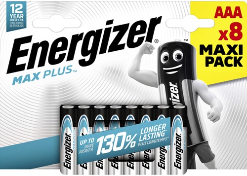 Batterij Energizer Max Plus 8x AAA alkaline