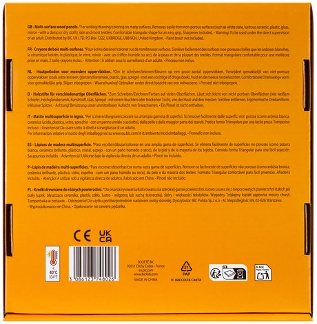 Kleurpotloden Bickids Multi Surface + 2 puntenslijpers ass 10kl 40st-2