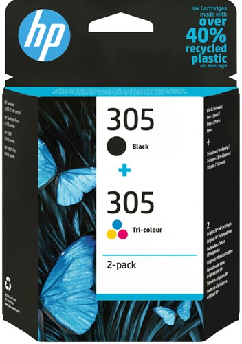 Inktcartridge HP 6ZD17AE 305 zwart + 3 kleuren