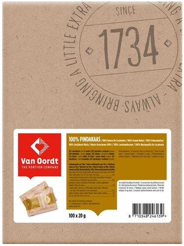 Pindakaas van Oordt 100% 100x20 gram-2