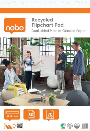 Flipoverpapier Nobo premium 60x85cm dubbelzijdig rol 50 vel