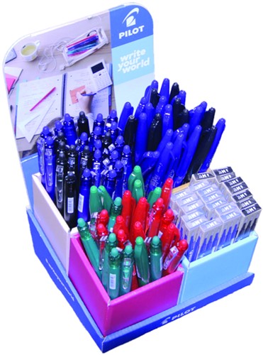 Rollerpen PILOT friXion Ball, friXion clicker en navullingen medium assorti display à 96 stuks