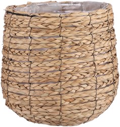 Plantenmand Mica Avalon zeegras rond lichbruin 31x30cm