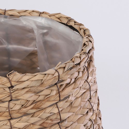 Plantenmand Mica Avalon zeegras rond 26x26cm lichtbruin-2