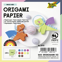 Origami papier Folia 20x20cm transparant 42gr 500 vel in 10 kleuren