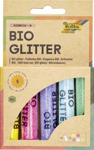 Glitterpoeder Bio Folia Rainbow 7gr 5 kleuren