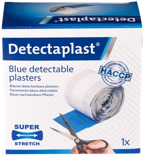 Elastische blauwe textielpleister Detectaplast 6cmx5m-3
