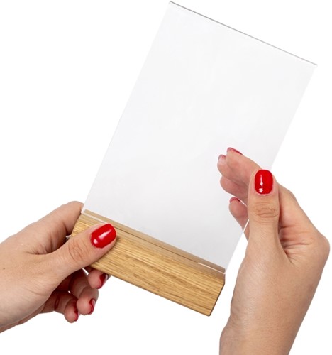 Menukaarthouder IEZZY T tafeldisplay A5 hout-3