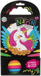 Colouring Book 15x15 cm 40 sheets 5 neon markers