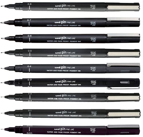 Fineliner Uni-ball Pin 0.9mm zwart-2