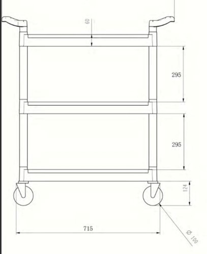 Serveerwagen Vogue polypropyleen 95x82.5 cm-2