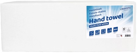 Handdoek Cleaninq H2 i-vouw 2-laags 205x240mm 25x150 vel wit-3