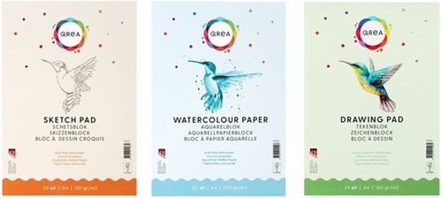 Aquarelblok Qrea A4 20vel 200gr gelijmd-3