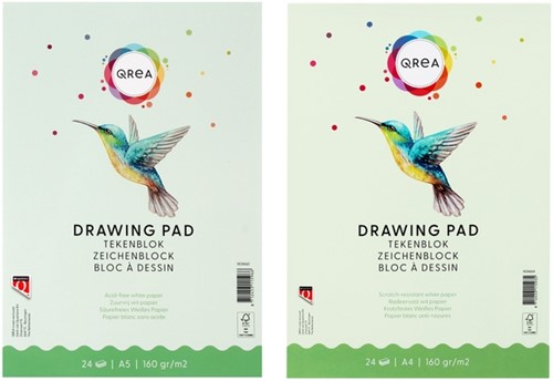 Tekenblok Qrea A4 24 vel 160gr gelijmd-2