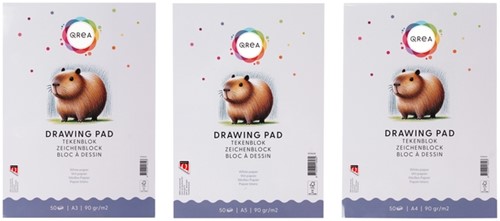 Tekenblok Qrea A5 50 vel 90gr gelijmd-2