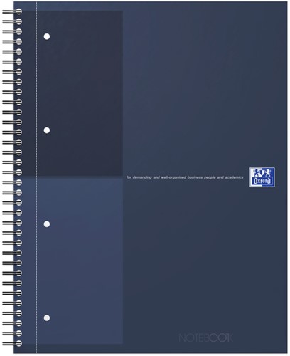 Spiraalblok Oxford International Notebook A4+ lijn 160 pagina's blauw