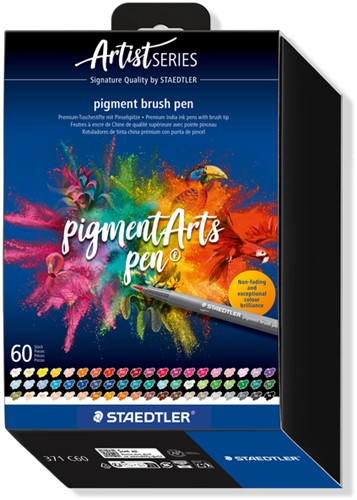 Brushpen Staedtler PigmentArts set à 60 kleuren