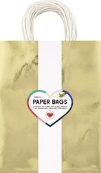 Cadeautas Folia goud kraft 24x31x12cm 20 stuks